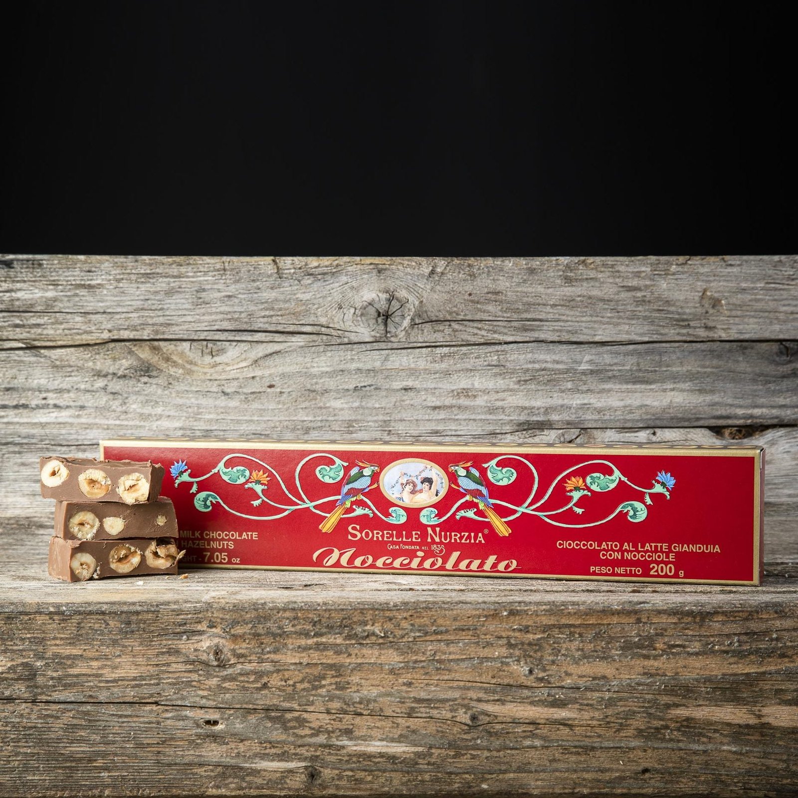 CIOCCOLATO AL LATTE CON GIANDUIA E NOCCIOLE – STECCA DA 200g