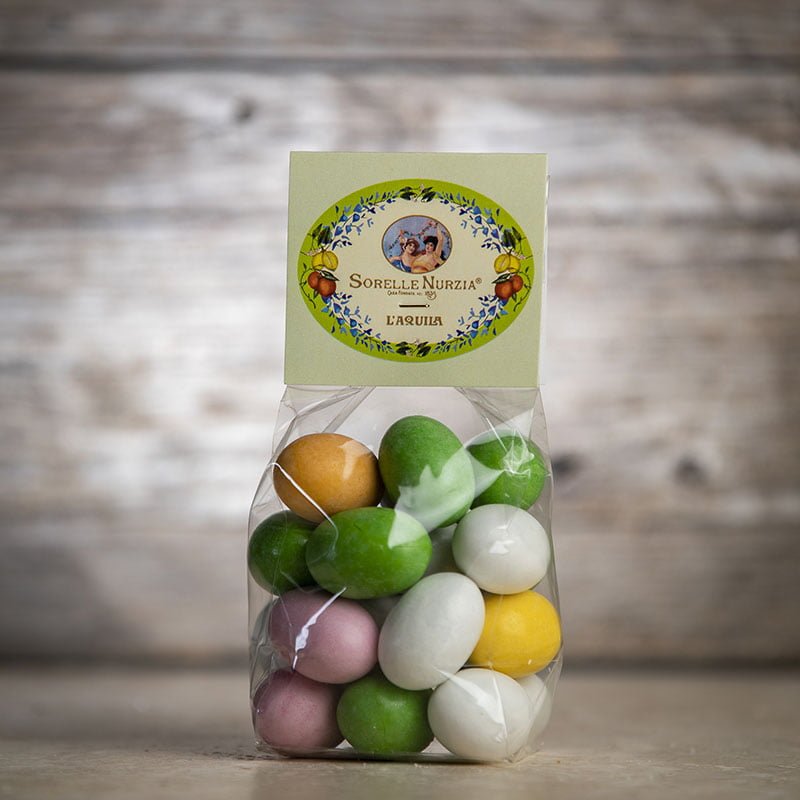 OVETTI CONFETTATI RIPIENI DI CIOCCOLATO E GIANDUIA – SACCHETTO DA 150G